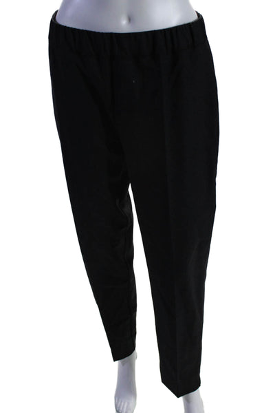 D. Exterior Womens Wool Elastic Waist Pull On Tapered Trousers Black Size 44