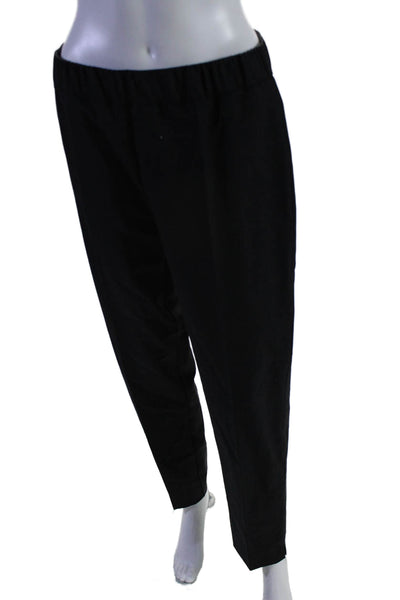 D. Exterior Womens Wool Elastic Waist Pull On Tapered Trousers Black Size 44