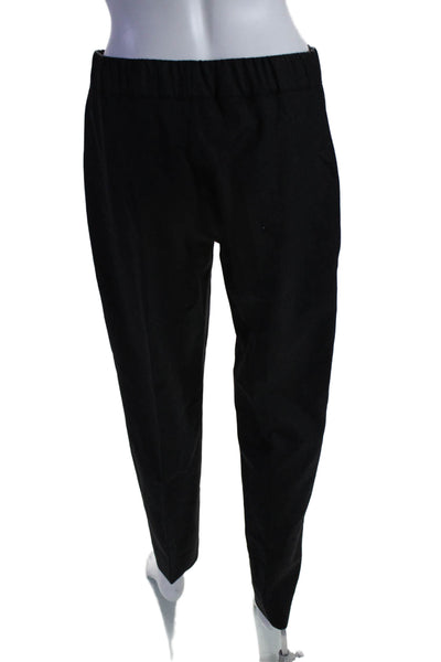 D. Exterior Womens Wool Elastic Waist Pull On Tapered Trousers Black Size 44