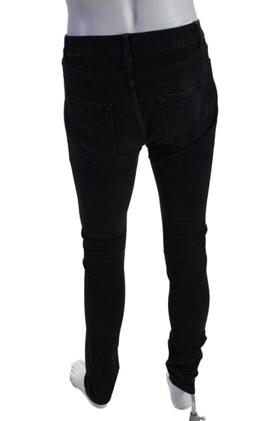 Saint Laurent Mens Cotton Denim Five Pocket Skinny Jeans Black Size 30