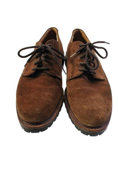 Polo Ralph Lauren Mens Suede Slip-on Laced Shoes Brown Size 10 1/2