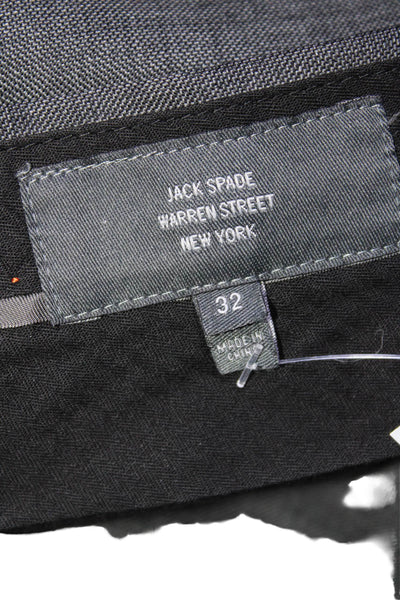 Jack Spade Mens Wool Slip-on Zipped Buttoned Pants Dark Gray Size 32