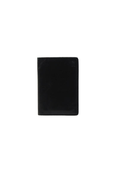 Heirtman Mens Leather Folded Wallet Black Size S