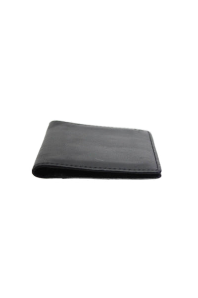 Heirtman Mens Leather Folded Wallet Black Size S