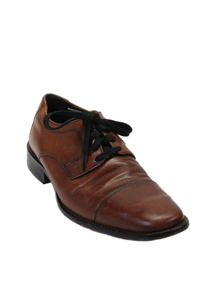 Johnston & Murphy Mens Lace Up Cap Toe Oxfords Brown Leather Size 8