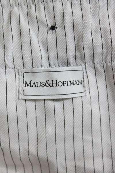 Maus & Hoffman Mens Zipper Fly Pleated Straight Leg Pants Blue Cotton Size IT 52