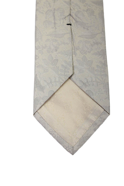 Gucci Womens Silk Beige Floral Print Necktie