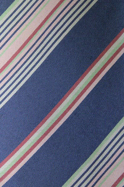 Etro Milano Mens Dark Gray Multi Striped Silk Necktie