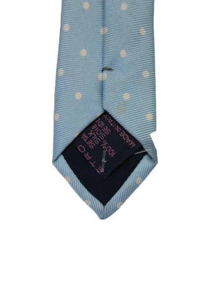 Etro Milano Mens Light Blue Polka Dot Paisley Print Necktie