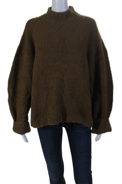 3.1 Phillip Lim Womens Long Sleeves Turtleneck Sweater Brown Wool Size Medium