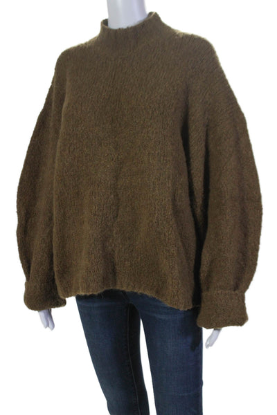 3.1 Phillip Lim Womens Long Sleeves Turtleneck Sweater Brown Wool Size Medium