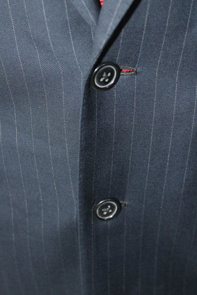 Brioni Mens Two Button Notched Lapel Pinstriped Blazer Jacket Navy Size IT 50