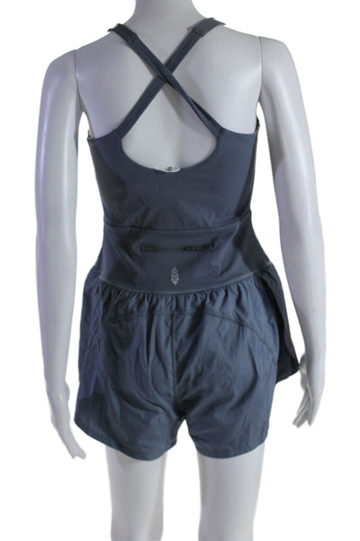 FP Movement Womens Righteous Runsie Athletic Romper Gray Size M