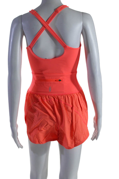 FP Movement Womens Righteous Runsie Romper Neon Coral Size XS