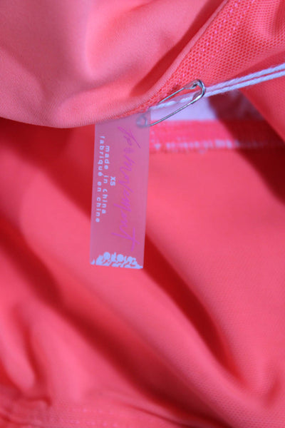FP Movement Womens Righteous Runsie Romper Neon Coral Size XS