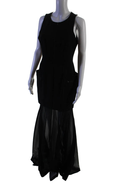 BCBGMAXAZRIA Womens Sleeveless Zipped Maxi Dress Black Size M