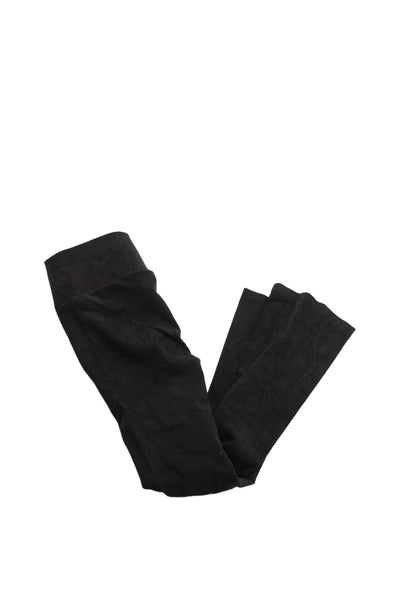 SPRWMN Women's Pull-On Flat Front Suede Leather Bootcut Pants Black Size XS