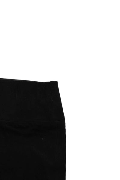 SPRWMN Women's Pull-On Flat Front Suede Leather Bootcut Pants Black Size XS