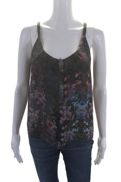 A.L.C. Womens Silk Floral Print Round Neck Pullover Tank Top Multicolor Size S