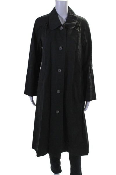 Everlane Womens The Gathered Drape Trench  Black Sz XS