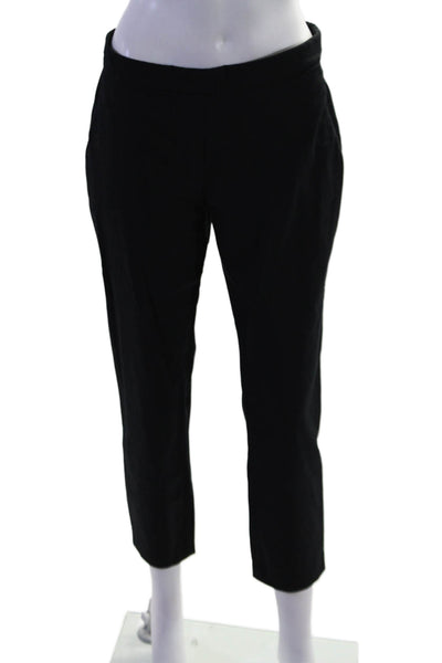 Theory Womens Cotton Blend Elastic Waist Mid-Rise Tapered Pants Black Size 6