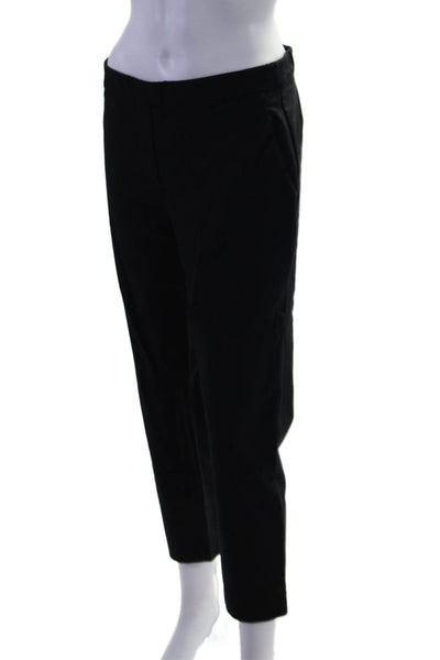 Theory Womens Cotton Blend Elastic Waist Mid-Rise Tapered Pants Black Size 6