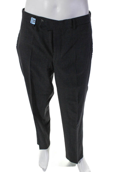 Prada Mens Wool Straight Legged Five Pocket Dress Pants Solid Black Size 32