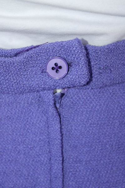 Carlisle Womens Wool Gold Toned Buttoned Blazer Set Purple Size 10