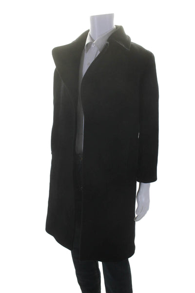 Sandro Womens Black Wool Open Front Lined Long Sleeve Coat Size 38