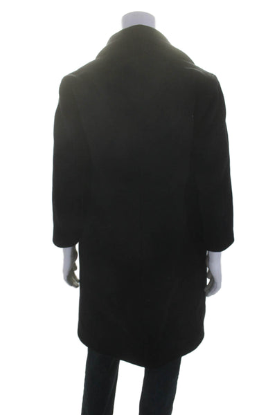 Sandro Womens Black Wool Open Front Lined Long Sleeve Coat Size 38