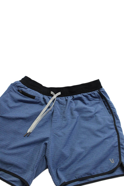 Vuori Mens Elastic Waist Drawstring Slip-on Athletic Shorts Blue Size S