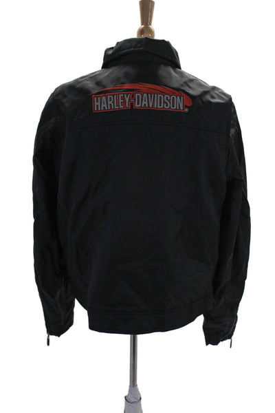 Harley Davidson Mens Full Zipper Motorcycle Jacket Black Size Extra Large