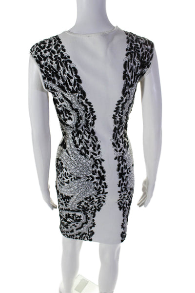 BCBG Max Azria Womens Sleeveless Konnie Sweater Dress White Black Size Small