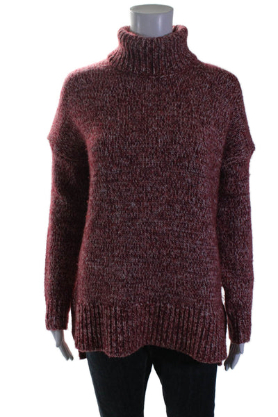 J Crew Womens Wool High Neck Pullover Sweater Red Size S