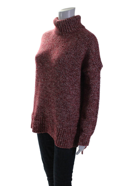 J Crew Womens Wool High Neck Pullover Sweater Red Size S