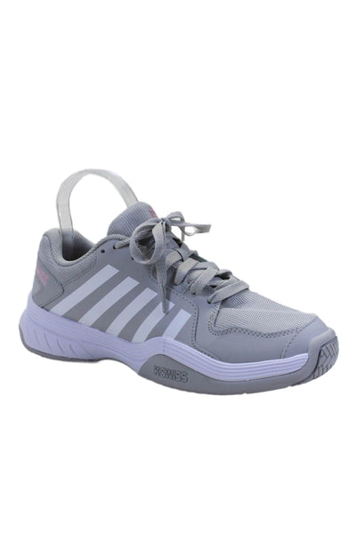 K Swiss Women's Round Toe Lace Up Rubber Sole Trainer Sneakers Gray Size 9.5