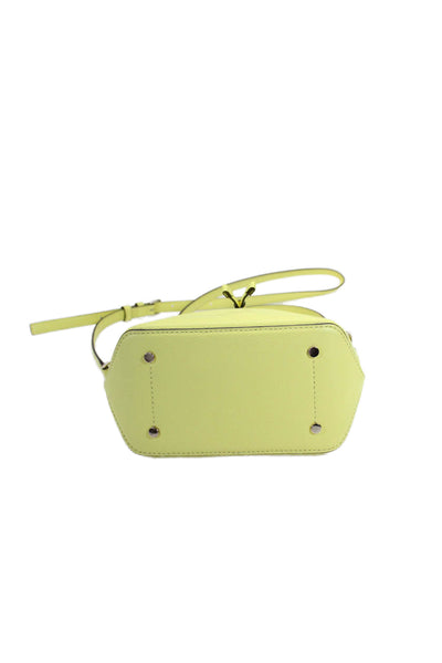 Kate Spade New York Womens Leather Crossbody Shoulder Handbag Yellow White