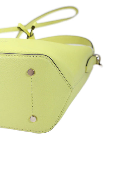 Kate Spade New York Womens Leather Crossbody Shoulder Handbag Yellow White