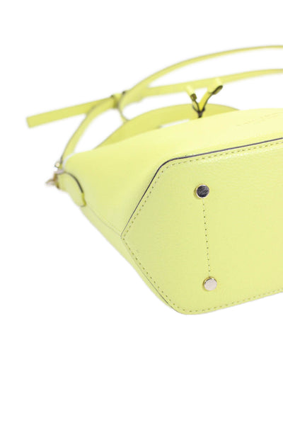 Kate Spade New York Womens Leather Crossbody Shoulder Handbag Yellow White