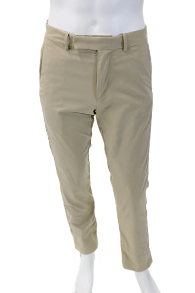 RLX Ralph Lauren Men Flat Front Straight Leg Khaki Trousers Beige Size 29x32