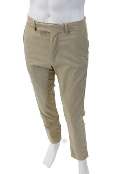 RLX Ralph Lauren Men Flat Front Straight Leg Khaki Trousers Beige Size 29x32