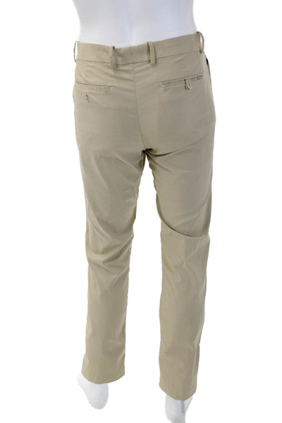 RLX Ralph Lauren Men Flat Front Straight Leg Khaki Trousers Beige Size 29x32