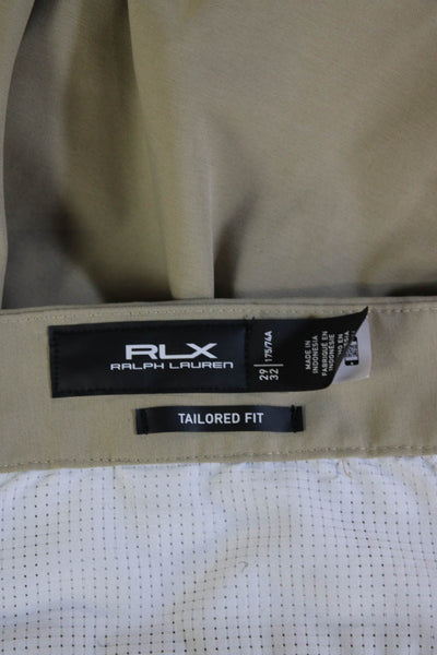 RLX Ralph Lauren Men Flat Front Straight Leg Khaki Trousers Beige Size 29x32