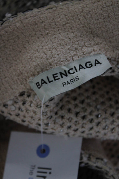 Balenciaga Paris Womens Side Zip Metallic Tweed Fringe Mini Skirt White FR 38