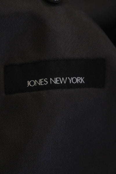 Jones New York Mens Wool Collared Button Stripe Long Sleeve Blazer Gray Size EUR