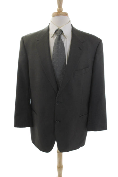 Riserva Mens Wool Collared Button Up Long Sleeve Lined Blazer Gray Size EUR 43