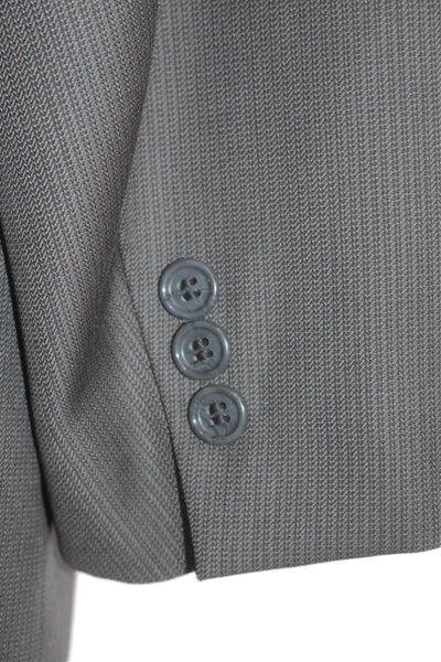 Riserva Mens Wool Collared Button Up Long Sleeve Lined Blazer Gray Size EUR 43