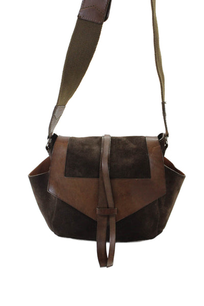 Isabel Marant Womens Leather Suede Slouchy Crossbody Bag Brown Size S