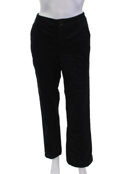 Marc By Marc Jacobs Womens Mid Rise Straight Leg Pants Black Cotton Size 8