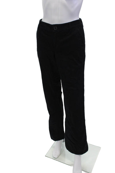 Marc By Marc Jacobs Womens Mid Rise Straight Leg Pants Black Cotton Size 8